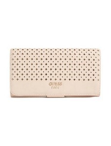 Outlet - GUESS peňaženka Juliana Perforated File Clutch bílá Bílá