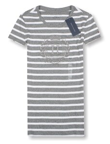 Tommy Hilfiger dámské tričko graphics pruhované šedá/bílá