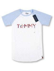 Tommy Hilfiger dámské tričko graphics Logo modré rukávy