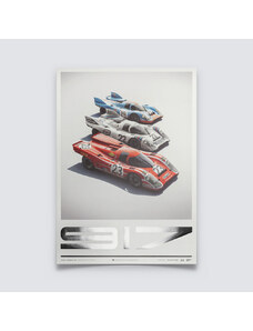 Automobilist Posters | Porsche 917 - Salzburg & Martini & Gulf - 24h Le Mans | Collector's Edition