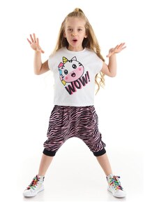 Denokids Zebracorn Girls T-shirt Capri Shorts Set