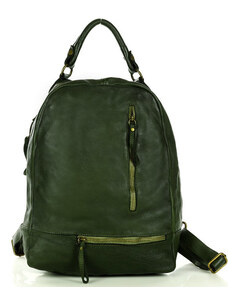 Dámský kožený batoh Mazzini MM78 zelený