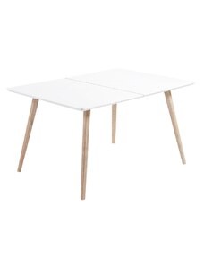 Bílý dřevěný stůl Kave Home Eunice 140/220 x 90 cm