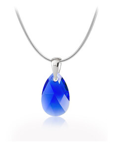 Jewellis ČR Jewellis Ocelový náhrdelník ve tvaru kapky s krystalem Swarovski - Majestic Blue