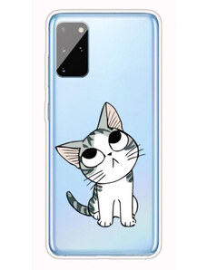 Pouzdro MFashion Samsung Galaxy A41 - průhledné - kočka