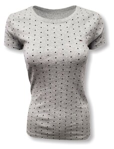 Tommy Hilfiger dámské tričko s puntíky a Logem Dots šedé