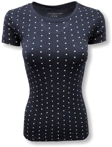 Tommy Hilfiger dámské tričko Dots dark blue/blk