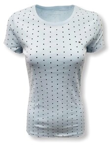 Tommy Hilfiger dámské tričko s puntíky a Logem Dots světlé modré