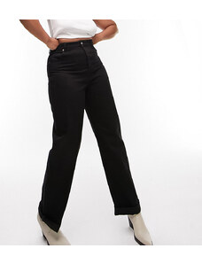 Topshop Curve oversized Mom jeans in washed black