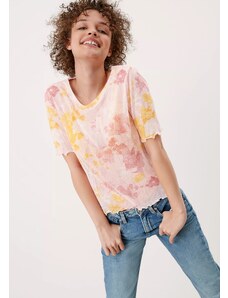 Q/S s.Oliver dámské triko s květinovým vzorem růžové