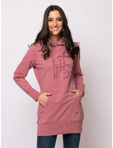 Heavy Tools dámské mikinové šaty Sefora s kapucí růžové