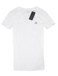 Tommy Hilfiger dámské tričko s krátkým rukávem Logo print bílé