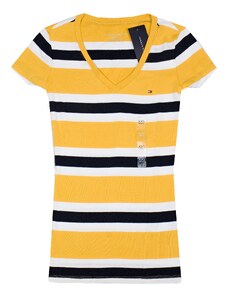 Tommy Hilfiger dámské tričko s krátkým rukávem pruhované tricolor
