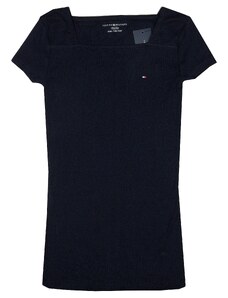 Tommy Hilfiger dámské tričko s krátkým rukávem s velkým výstřihem černé