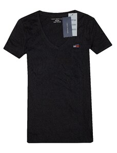 Tommy Hilfiger dámské tričko s krátkým rukávem Logo print černé
