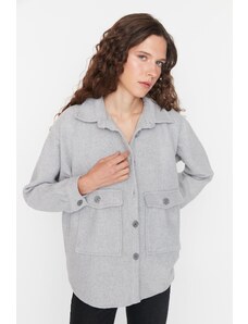 Trendyol Gray Woven Buttoned Jacket
