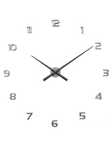 JVD Stříbrné designové nástěnné nalepovací hodiny JVD HT465.4
