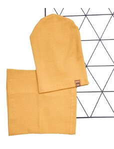 MIMI Chlapecká čepice s nákrčníkem - žlutá