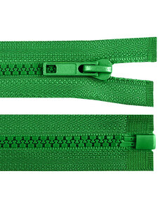 Zip kostěný dělitelný 65 cm zelený