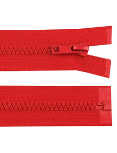 Zip kostěný dělitelný 65 cm červený