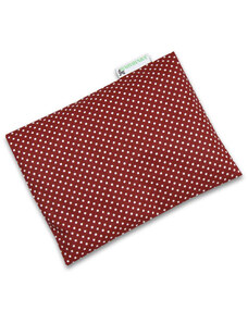 Babyrenka nahřívací polštářek z pohankových slupek s povlakem 20x14 cm Dots dark red