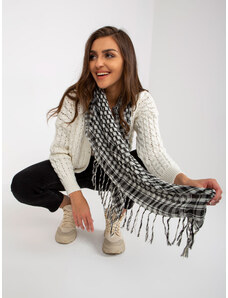 Fashionhunters Černobílý kostkovaný šátek