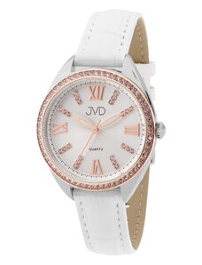 JVD Bílé dámské elegantní šperkové hodinky JVD JG1028.2