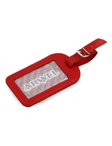 Arwel Kožená visačka na zavazadlo červená