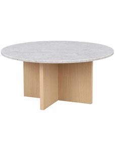Bílý mramorový konferenční stolek ROWICO BROOKSVILLE 90 cm