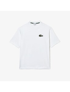 Lacoste unisex tričko volného střihu z organické bavlny s velkým krokodýlem