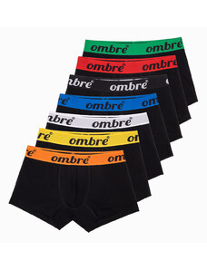 Ombre Clothing Pánské kontrastní bavlněné boxerky - 7pack černé V1 OM-UNBO-0100