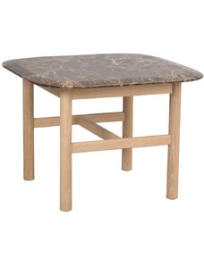Hnědý mramorový konferenční stolek ROWICO HAMMOND 62 x 62 cm
