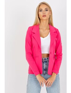 MladaModa Bavlněné sako se zapínáním na knoflík model 03412 neonově růžové
