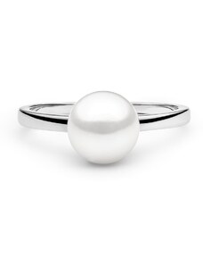 Stříbrný prsten s bílou Gaura perlou Planet Shop