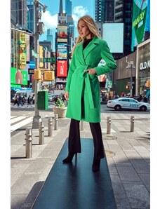 Elegantní kabát MOE M708 zelený