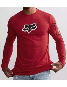 Pánské tričko Fox Vizen LS Tech Tee flame red