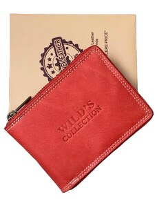 Pánská kožená peněženka se zipem Wild´s Collection red