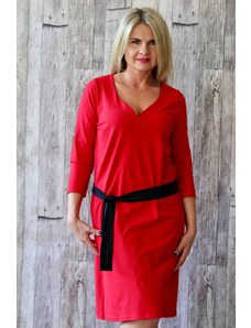 Meera Design Šaty s originálním výstřihem Agáta / Červená