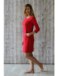 Meera Design Šaty s kapsami Kirké/ Jasná červená teplákovina