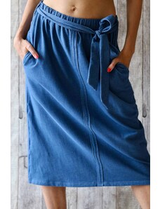 Meera Design 3/4 sukně s páskem na zavazování Kleopatra / Modrý Denim