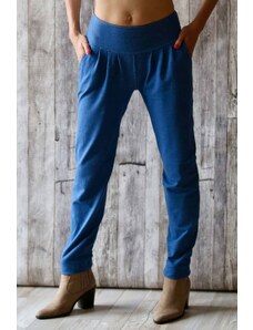 Meera Design Džínové kalhoty s žabkami Ambrosia / Modrý denim