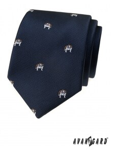 Modrá kravata vzor Buldoček Avantgard 561-62430