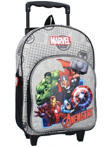 Vadobag Dětský cestovní kufr na kolečkách s přední kapsou Avengers