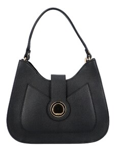 Delami Vera Pelle Luxusní dámská kožená kabelka přes rameno Terceo, černá