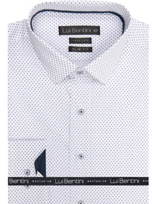 Košile AMJ - kolekce Lui Bentini - Slim fit - bílá s jemným vzorem LDS216