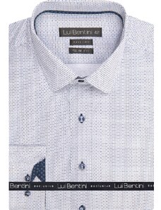 Košile AMJ - kolekce Lui Bentini - Slim fit - bílá s drobným vzorem LDS218