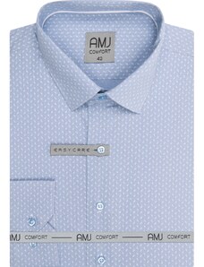 Pánská košile AMJ Slim fit modrá s drobným vzorem VDSBR1257