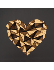 AMADEA Dřevěná brož srdce, 4,5 cm, český výrobek