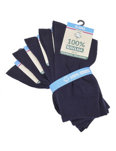 RS 100% bavlněné hladké jednobarevné ponožky navy 47-50