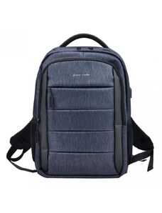 Barebag Pierre Cardin Elegantní modrý pánský batoh s kapsou pro notebook, USB